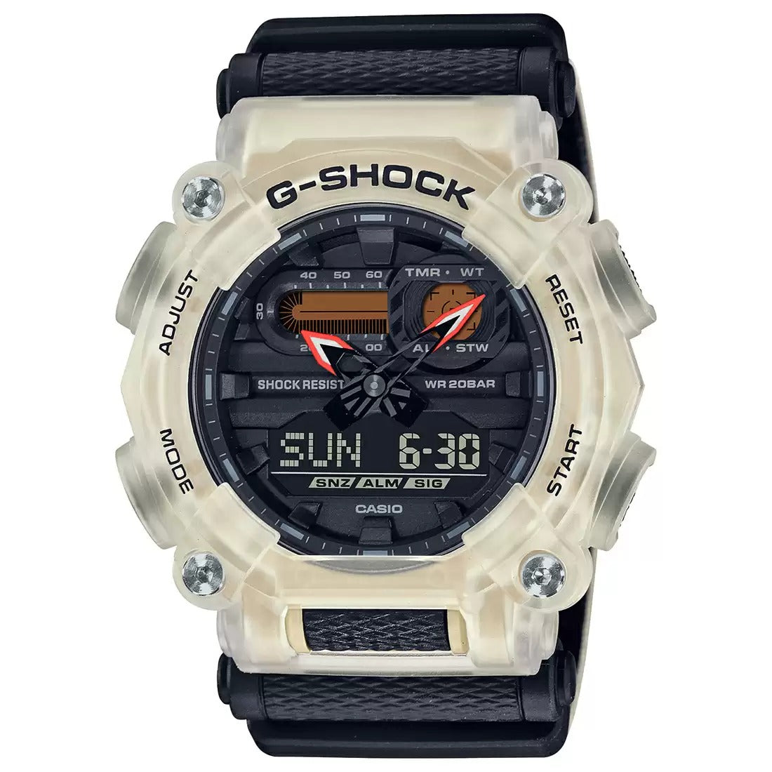 कैसियो G शॉक GA 900TS 4ADR G1167 ऑरेंज एनालॉग डिजिटल पुरुषों की घड़ी