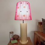Load image into Gallery viewer, Cedar Beige Wooden Table Lamp with Red Printed Fabric Lampshade

