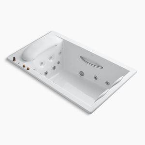 Kohler Riverbath 75" X 45" Drop-in Whirlpool With Integral Fill Chromatherapy and Heater Without Jet Trim K-1360-H2-0