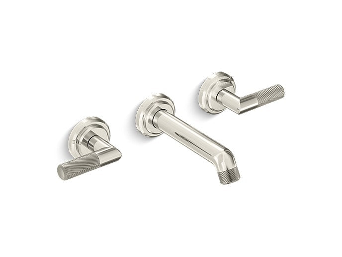 Kohler Kallista Wall Mount Sink Faucet Lever Handles Pinna Paletta by Laura Kirar P24910-SNW-SN