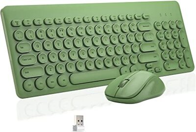 वायरलेस कीबोर्ड और माउस कॉम्बो सुपरबीसीओ क्रोकोडाइल ग्रीन