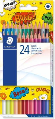 Detec™ STAEDTLER 175 CO CD24 कॉमिक श्रृंखला हेक्सागोनल आकार की रंगीन पेंसिल (24 का सेट, बहुरंगा)
