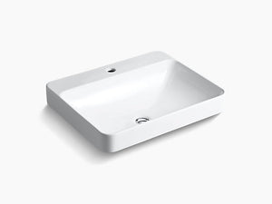 Kohler Forefront Vessel basin with single faucet hole in white