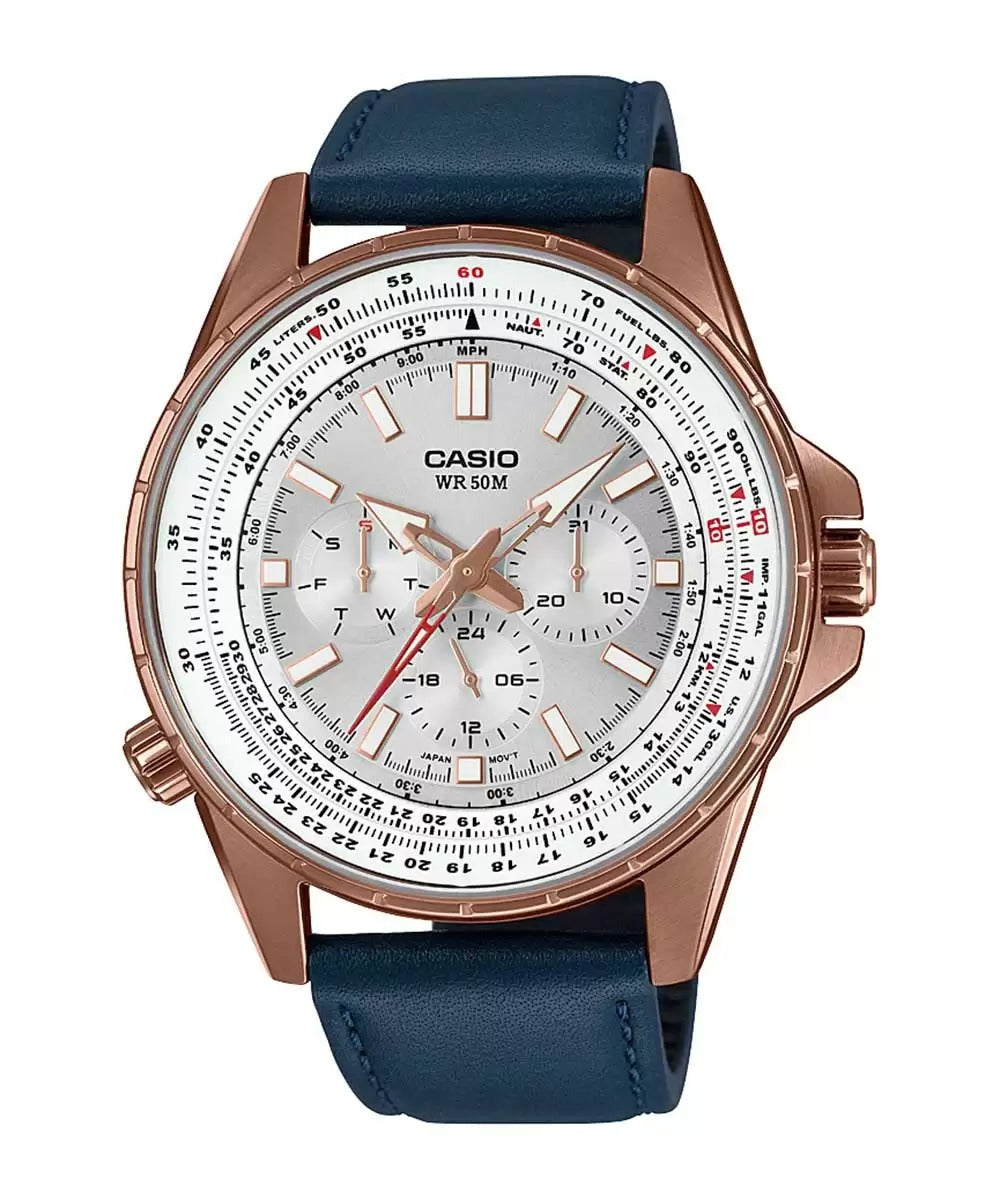 Casio Enticer MTP SW320RL 7AVDF A1567 FB Leather Blue Men's Watch