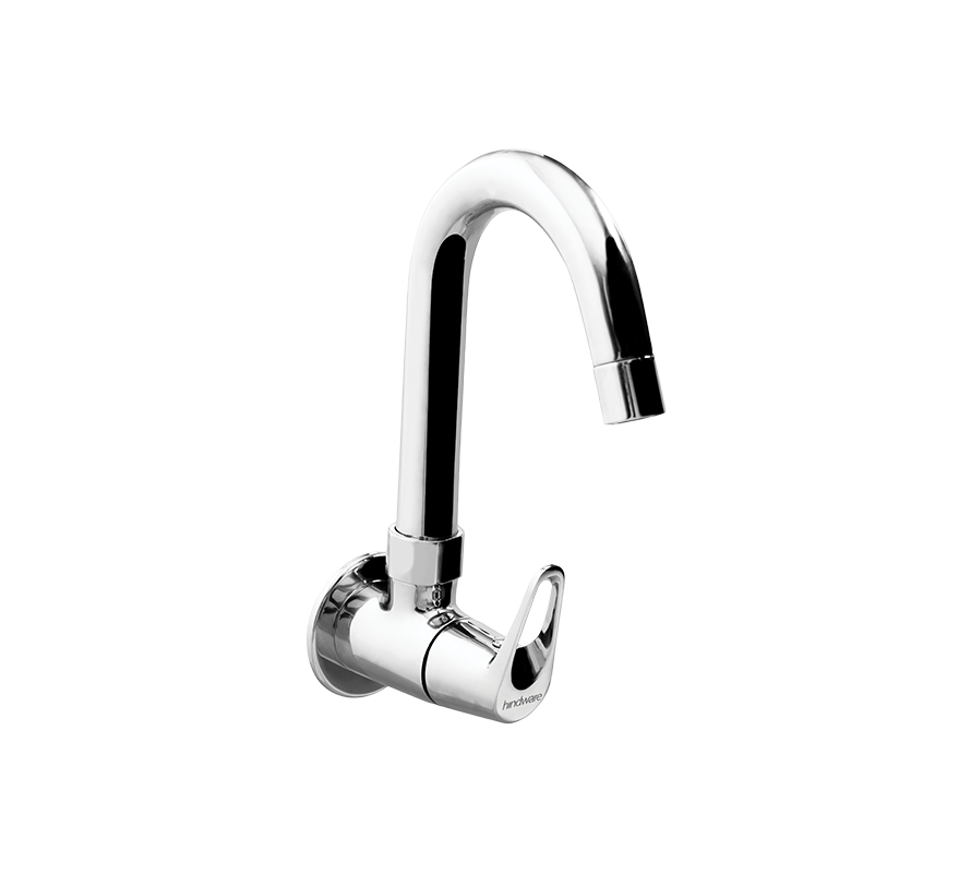 Hindware Skipper Sink Cock With Normal Swivel Spout (Wall Mounted) F210024