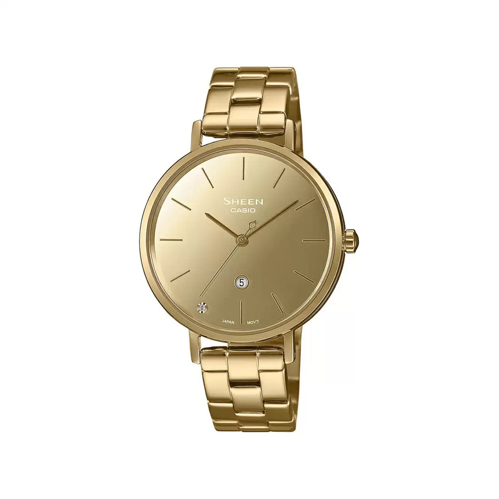 Casio Sheen SHE 4544G 9AUDF SH248 Gold Sapphire Line Women's Watch