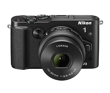 Nikon 1 V3 18.4MP मिररलेस डिजिटल कैमरा 1 Nikkor 10-30mm PD ज़ूम लेंस के साथ (काला)