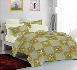 Sleeping Owls Allure 100% Soft Cotton 144 Tc Double Bedsheet with 2Pc Pillow Cover - 228Cm X 254 cm