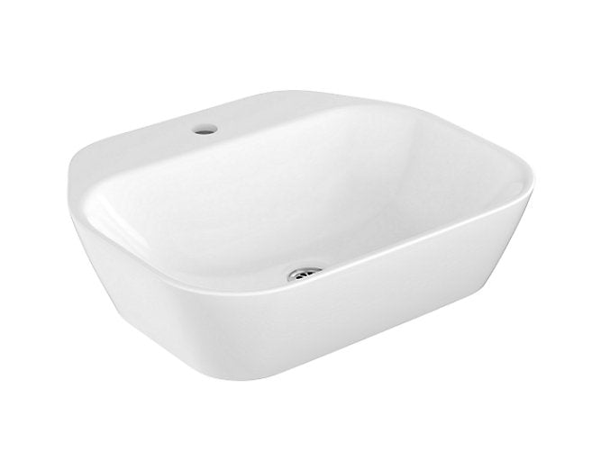Kohler Span Square Table Top Square Wash Basin With Hole in White K-25316IN-0
