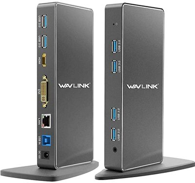 Wavlink USB 3.0 Universal Docking Station,Dual Monitor Display