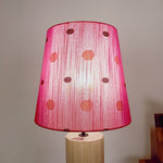 Load image into Gallery viewer, Cedar Beige Wooden Table Lamp with Red Printed Fabric Lampshade
