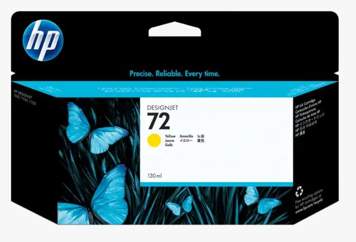 HP 72 130ml Yellow Ink Cartridge For use in selected HP printers