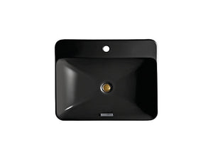 Kohler Forefront Vessel basin with single faucet hole in black