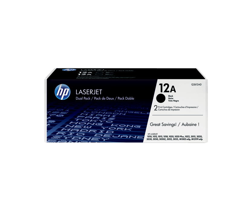 HP 12A Black Original LaserJet Toner Cartridge (Dual Pack)