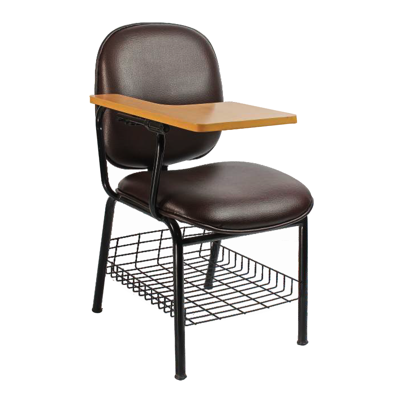 Detec™ Press Reporter Chair With movable Desk 14 gauge CRC pipe in cushioned Brown Color