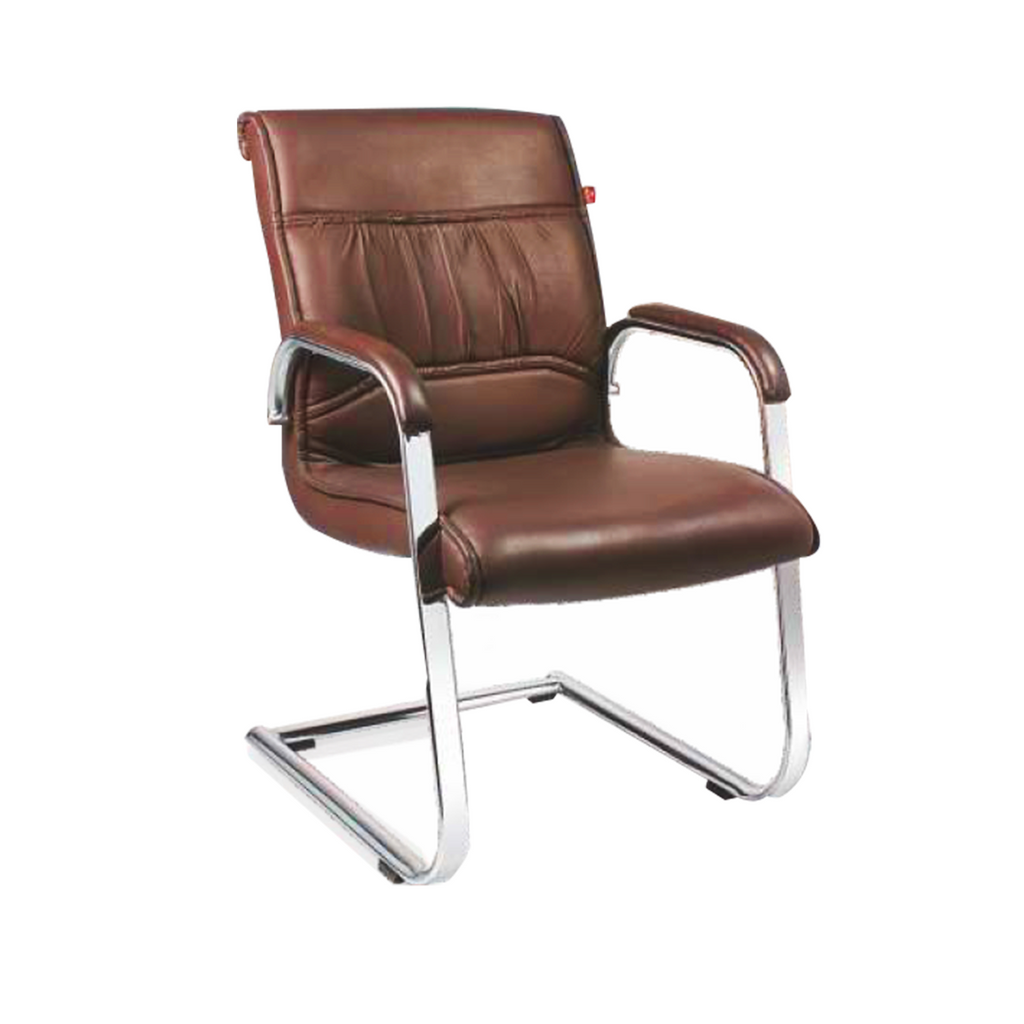 Detec™ Visitor Chair one piece moulded ply, top cushion arms CRC specially design pipe frame with crome finish