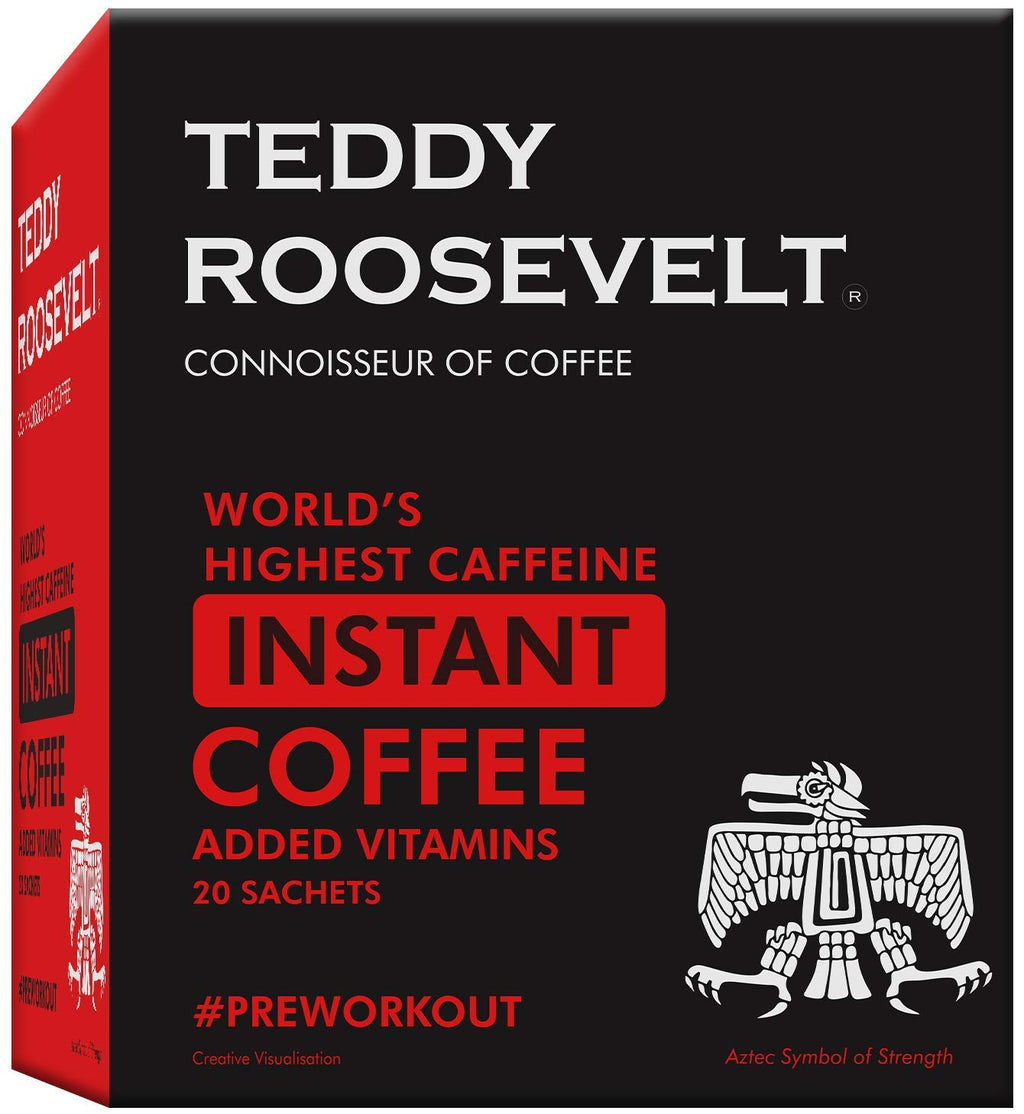 Teddy Roosevelt High Caffeine Instant Coffee, Added Vitamins, 50 g