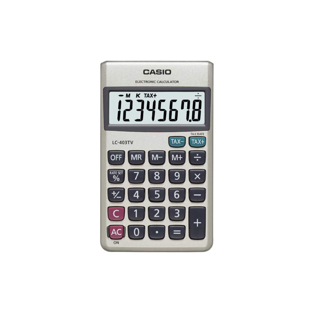 Casio LC-403TV Portable Calculator With Metal Faceplate Pack of 20