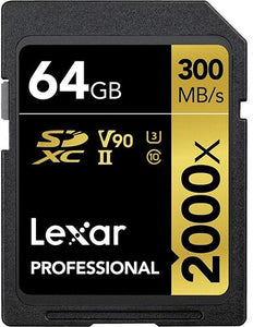 लेक्सर प्रोफेशनल 2000x 64GB SDXC UHS II कार्ड LSD64GCBNA2000R