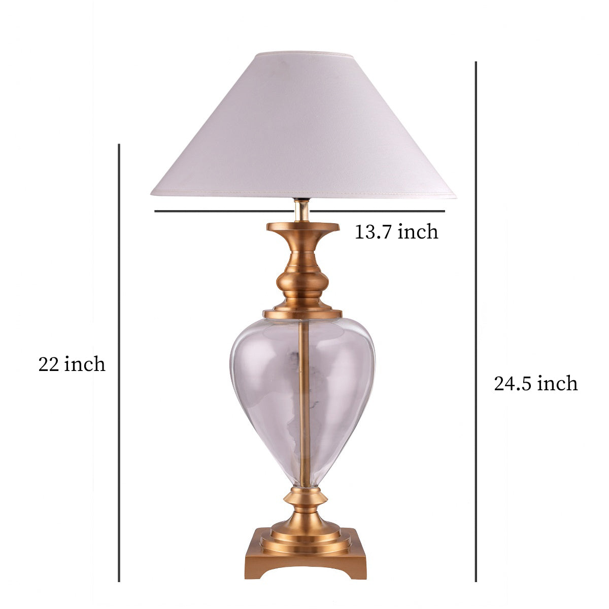 Detec Metal & Glass Table Lamp