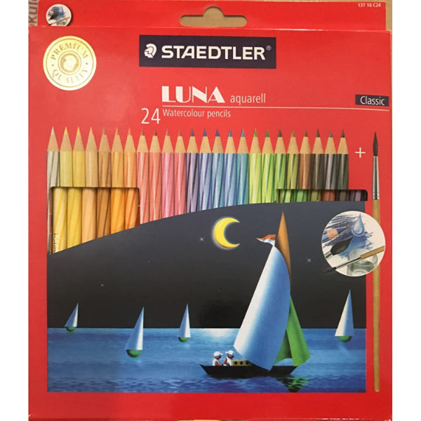 Detec™ Staedtler Luna Classic Water Colour Pencils - box of 24 colors