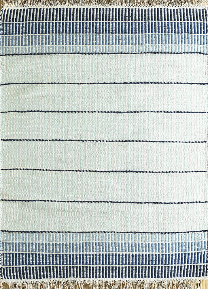 Jaipur Rugs Aqua Wool Material Mild Coarse Texture 4x6 ft  Pastel Blue