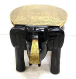 Load image into Gallery viewer, Traditional Round Elephant Shape Rajasthani Golden Patra Wooden Stool ( Model : 223 ) - Detech Devices Private Limited
