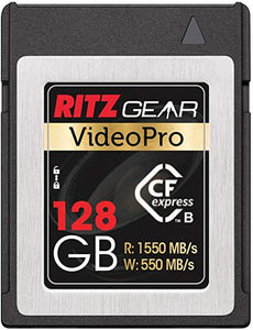 RITZ GEAR VideoPro CFExpress Type B 128GB Card 1550/550 R/W