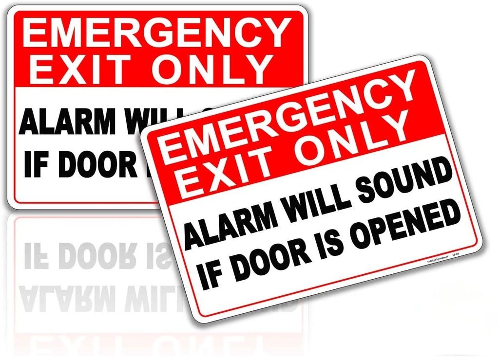 Detec™ Emergency Exit Alarm Will Sound If Door Opened Safety Sign board