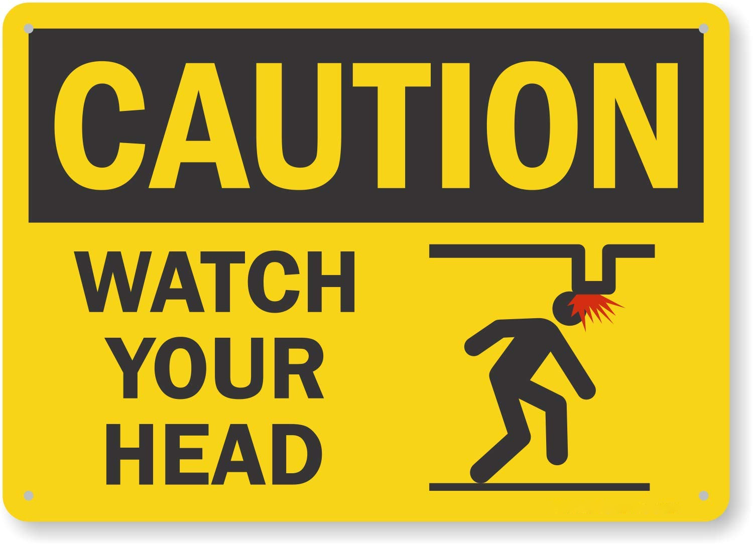 Detec™ 12" x 18" Caution Mind Your Head Signage