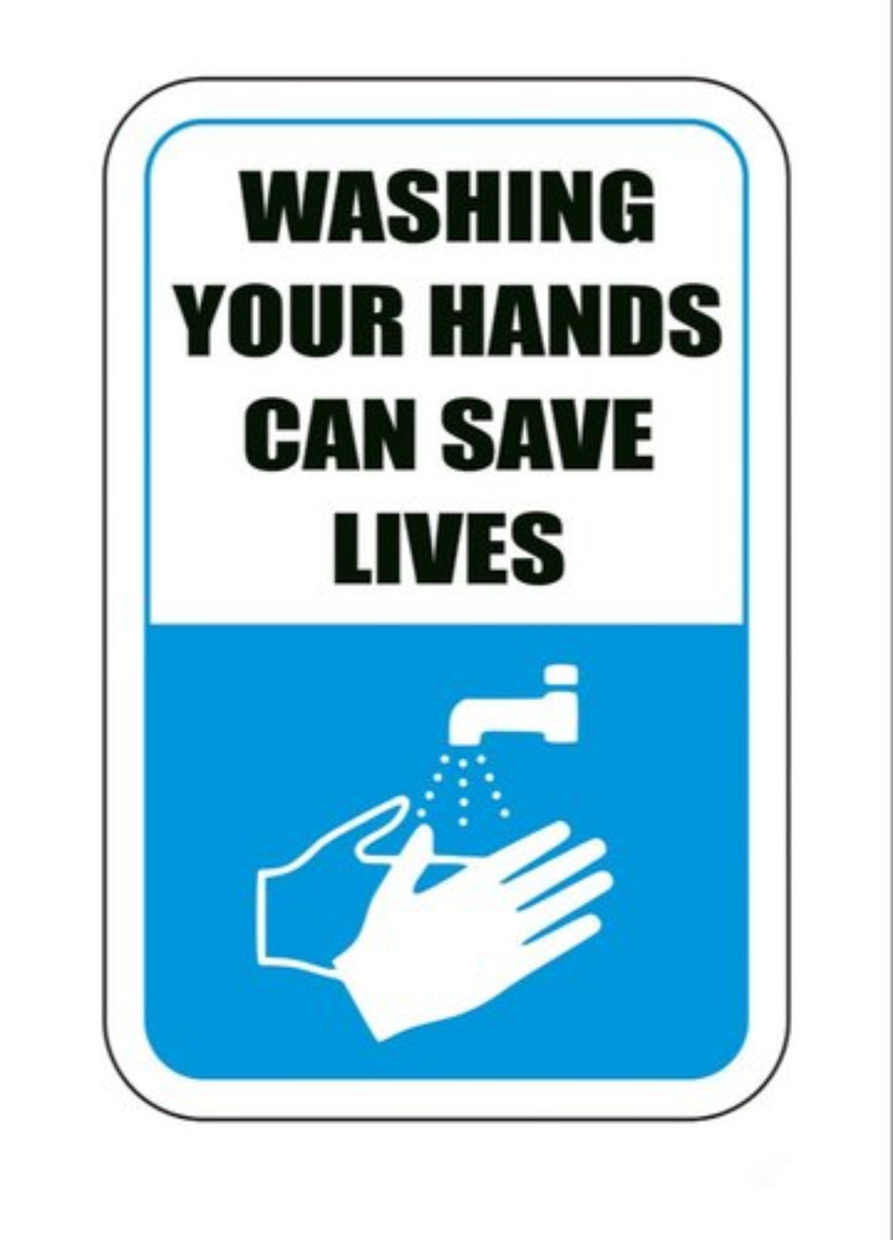 Detec™ 24x8 इंच हाथ धोने से जीवन बच सकता है साइन बोर्ड 