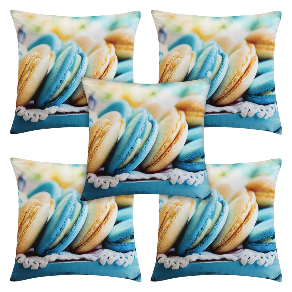 Desi Kapda Oreo Biscuits 3D Printed Cushions & Pillows Cover (Pack of 5, 40 cm*40 cm,)