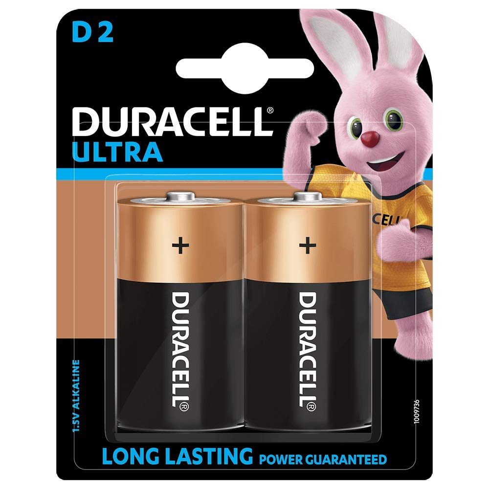 Duracell Ultra Alkaline D2 Battery , Total 2 Cell