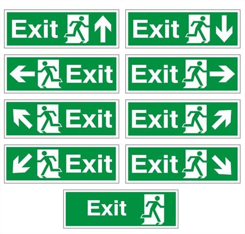 Detec™ Emergency Exit With Running Man and Right Arrow Sign Board