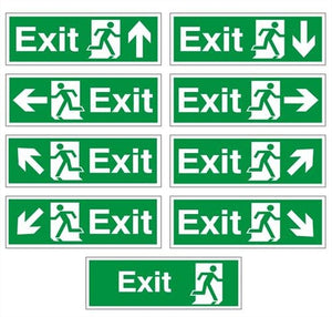 Detec™ Emergency Exit With Running Man and Right Arrow Sign Board