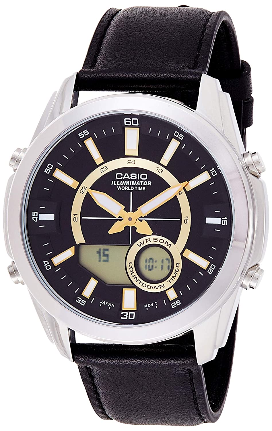 Casio Enticer Men AMW 810L 1AVDF A1220 Black Leather Men's Watch
