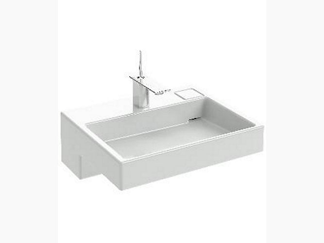 Kohler Terrace 600mm x 490mm vanity top single faucet hole in white