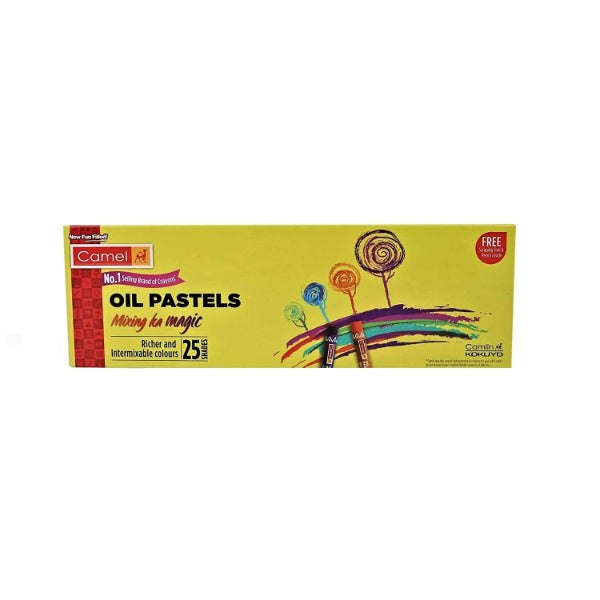Detec™ Camel Oil Pastel 25 shades with Drawing Pencil (pack of 3)