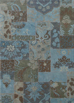 Load image into Gallery viewer, Jaipur Rugs Provenance Wool Material Patchwork Weaving 5x8 ft Light Turquoise
