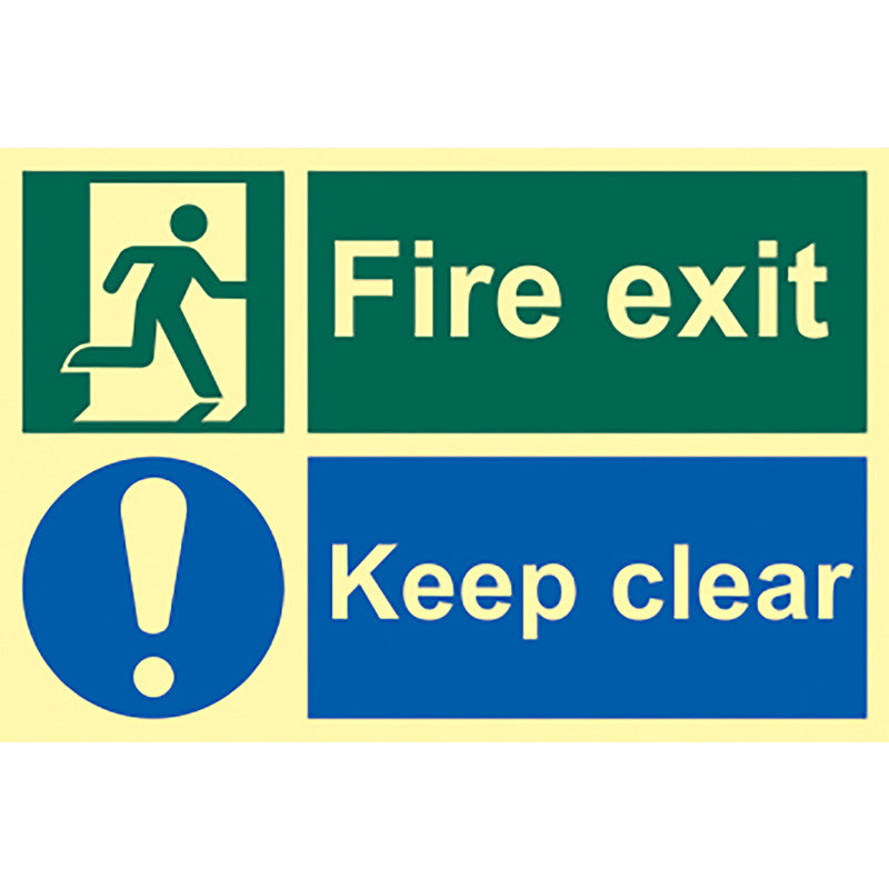 Detec™ Fire Exit Keep Clear At All Time Safety Sign board