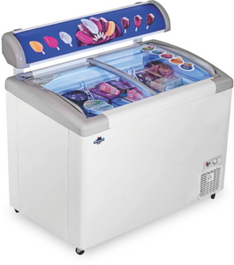 Detec™ Rockwell Inclinded Curved Glass Freezer With Led (318 LITRES)