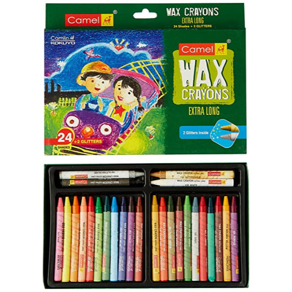 Detec™ Camel Wax Crayons Extra Long 24 shades +2 shades free (pack of 5)