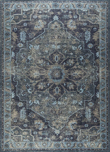 Jaipur Rugs Revolution Wool Material Mild Coarse Texture 8x10 ft  Ink Blue