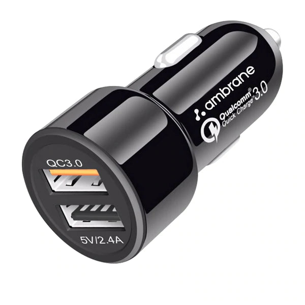 Ambrane ACC-11-QC Dual Port 5.4A Car Charger (Qualcomm Certified) with Quick Charge 3.0