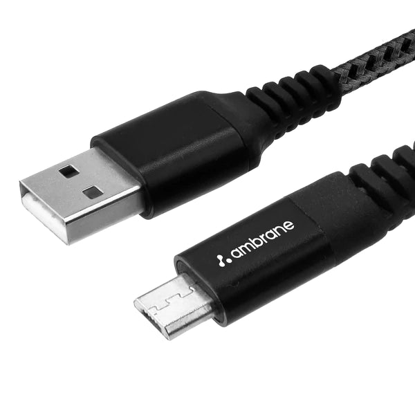 Ambrane 3A Fast Charging Micro USB Unbreakable Braided Cable