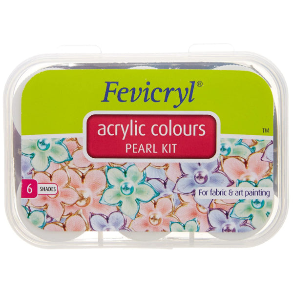 Detec™ Fevicryl Acrylic Colors, Pearl Kit, 6 Shades Pack of 50