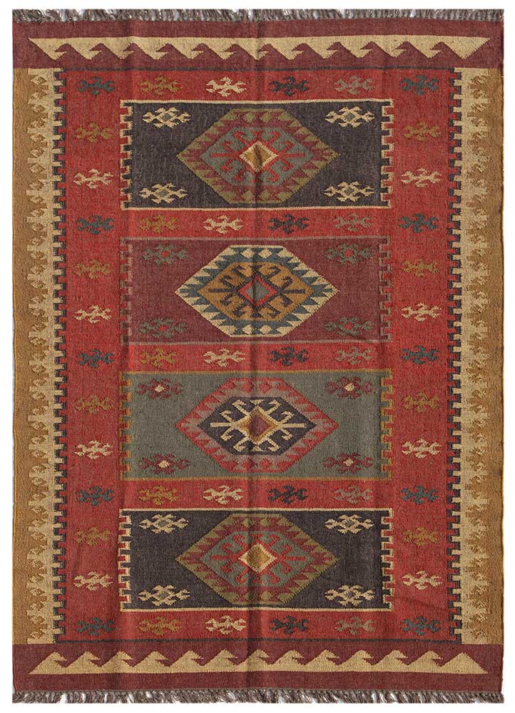 Jaipur Rugs Bedouin Jute And Hemp Material Coarse Texture Red