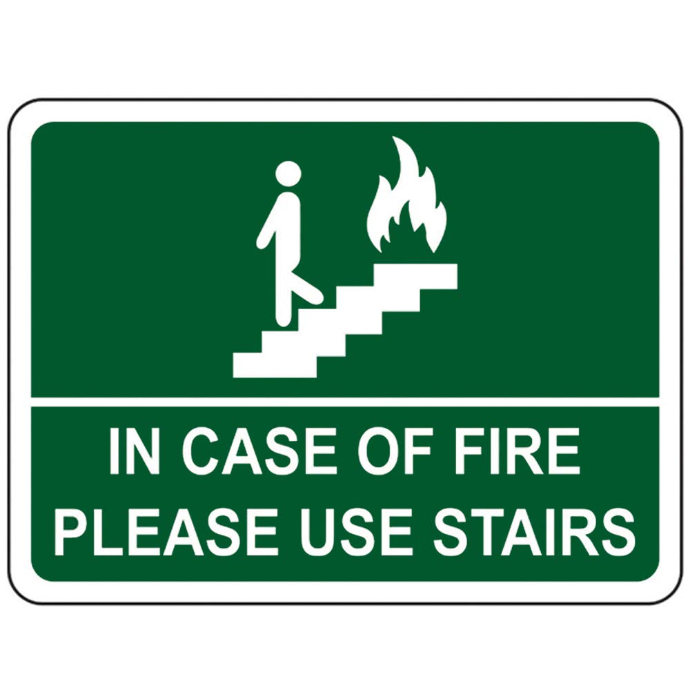 Detec™ 12" x 18" In Case Of Fire Please Use Stairs Signage