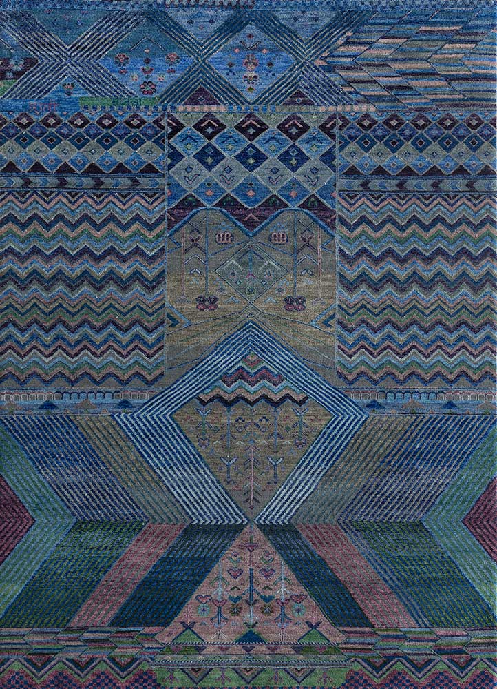 Jaipur Rugs Sakrant hand knotted Blue Mirage 5x8 ft Rugs