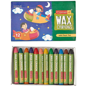 Detec™ Camel Regular Wax Crayons 12 shades (Pack of 20)